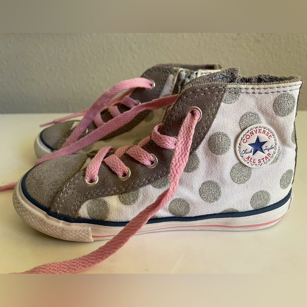 Polka-dot Glitter Converse High-Tops